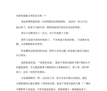 稻草人傻子好词好句