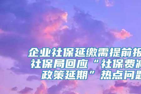 什么是社保延缴