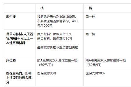 医保一档和二档有哪些不同