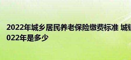 2022年新农保缴费多少元