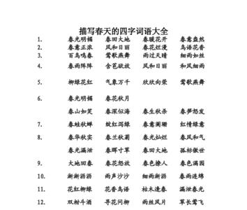 描写春天海景的四字成语
