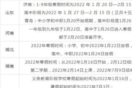 2022湖北武汉什么时候放假