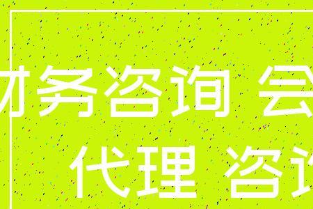 财务咨询公司不能代理记账吗