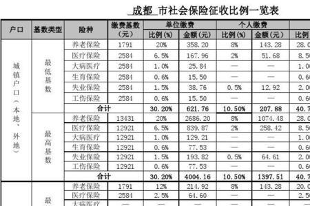 2002年成都社保缴费基数