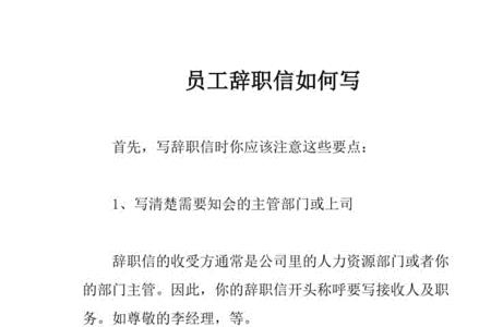 辞职书格式怎么写