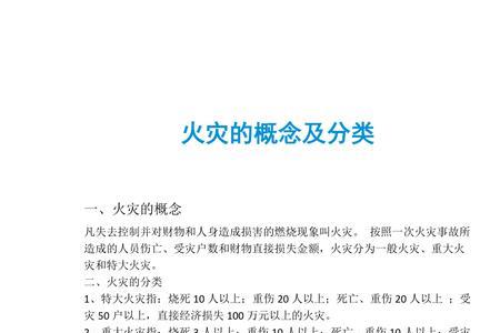 火警的种类