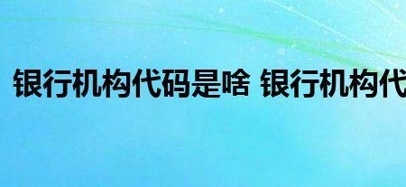 银行代码是什么