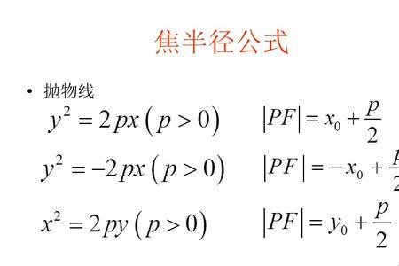 抛物线焦半径倾斜角公式