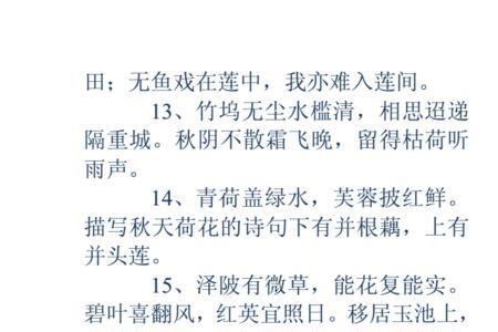夏天到秋天的距离有多远诗句