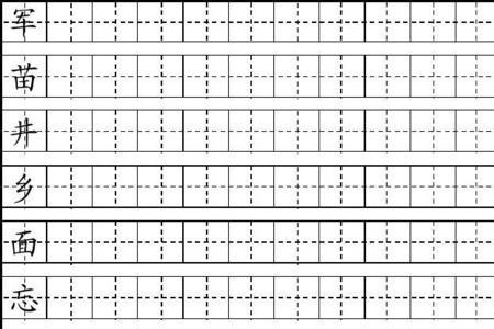 苗在田字格上怎么占格