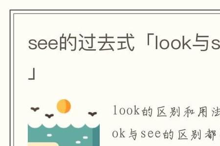see的过去式读什么