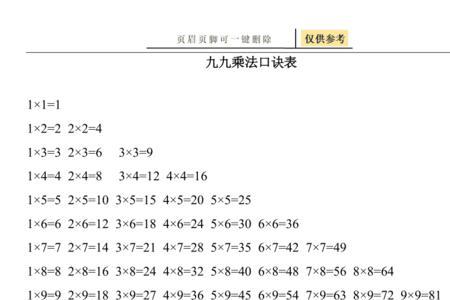 乘法的简便运算口诀