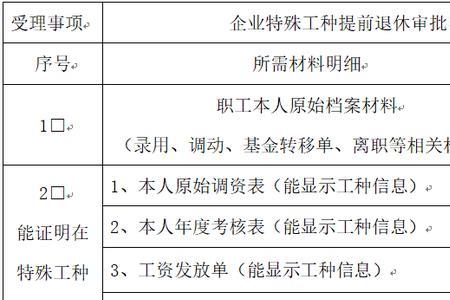 特殊工种办理退休手续