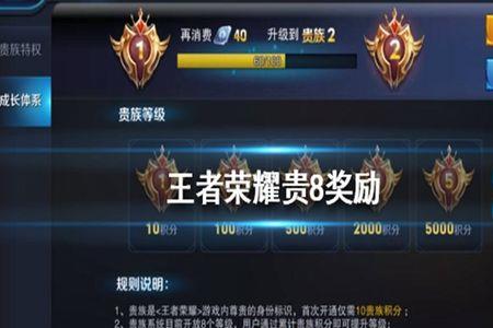 王者荣耀贵族7有多少贵族积分