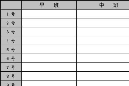 两班倒的排班表怎么做