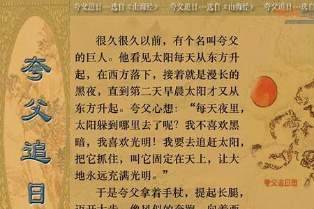夸父追日的起因经过结果简写