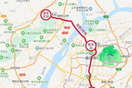 南京南站至南京站的地铁图