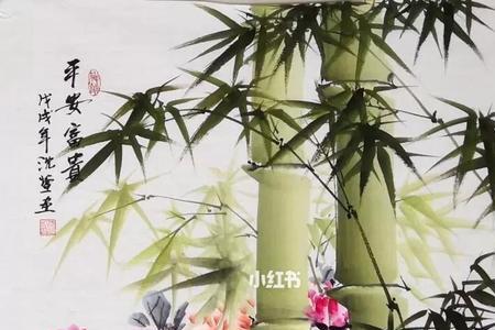 竹子配牡丹有啥意思