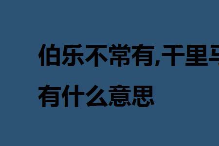 千里马难遇伯乐的意思
