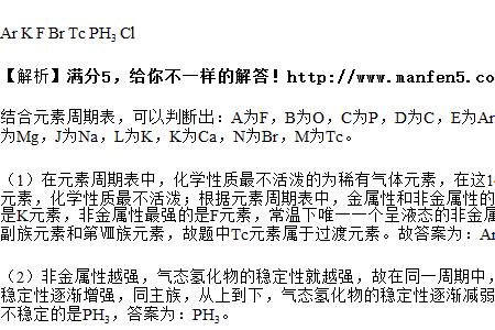 短周期元素中气态氢化物
