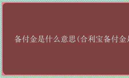 备付金入账是什么意思