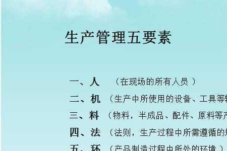 生产5大要素的意义