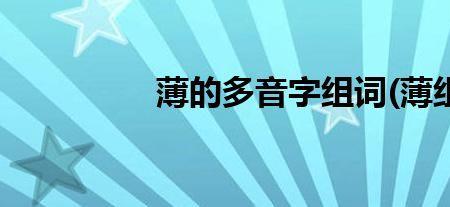 薄和还的多音字组词