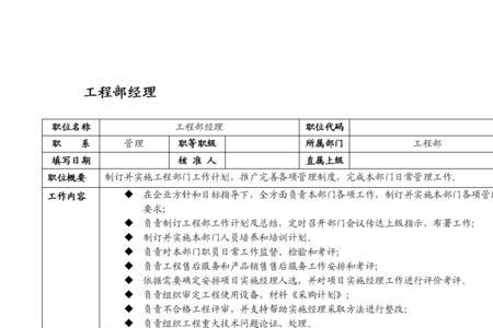 工程部经理职责