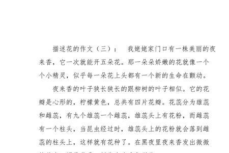 一种花开放的情景描写35字