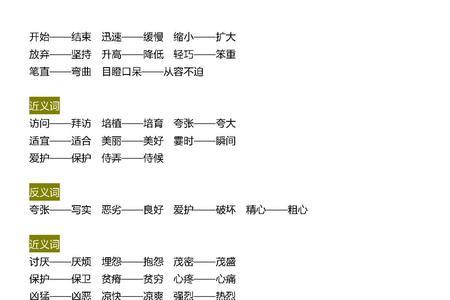 由组成的近义词词组有