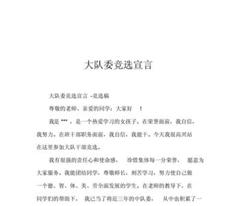 为什么要竞选大队委原因50字