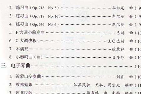 电子琴考级共有多少级