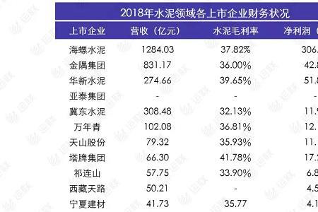江西水泥龙头企业排名