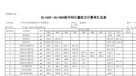 石坎的收方计算方法