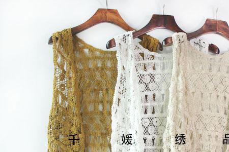 钩开衫背心马甲成人女款