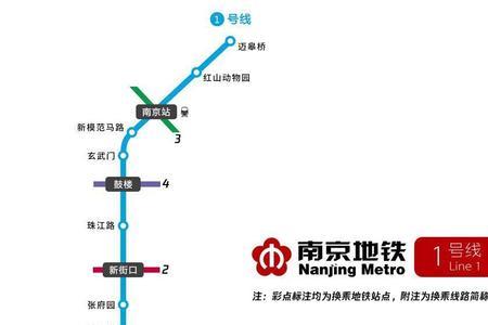 南京地铁1号线几号出口到新街口