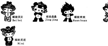 5个福娃的原形分别是什么