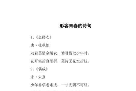 青春年少对应的词语