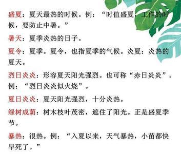 跟夏天没有关系的词语