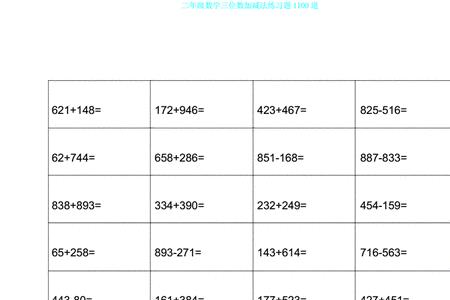 三位数加减法100题一般需要几分钟