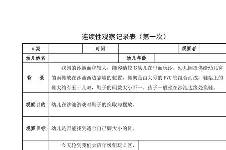 幼儿在家的观察记录家长怎么写