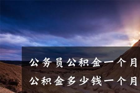 公务员需要自己交公积金吗