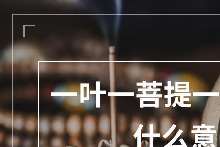 一叶一树一菩提是什么意思