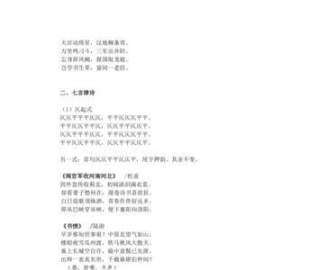 七律四种平仄格式表珍藏