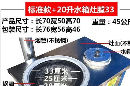 不锈钢柴火灶尺寸对照表