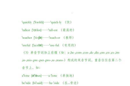 重读音标怎么标记