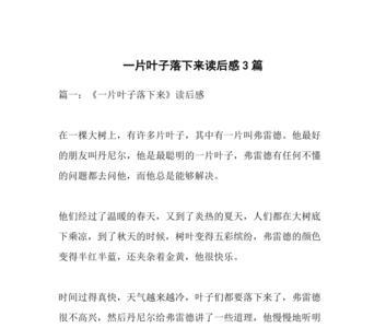 一片雪读后感