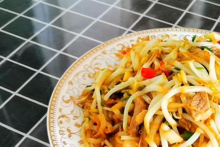 豆芽炒火烧的家常做法大全