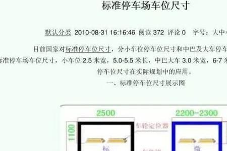 户外停车位标准尺寸