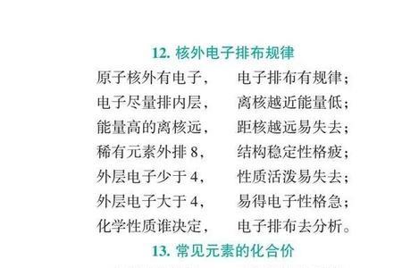化学必背十首歌